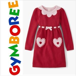 ❣️Gymboree Red Dress with Pink Heart .      Size 12